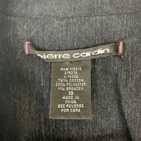 Pierre Cardin Wm Button Dark Jean Jacket Sz 10 - Picture 3 of 6